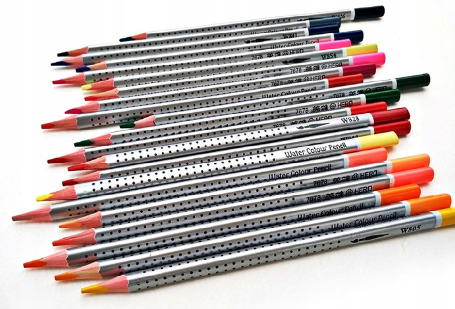 Набір акварельних олівців HERO 48 шт. в металевій коробці - фото 7