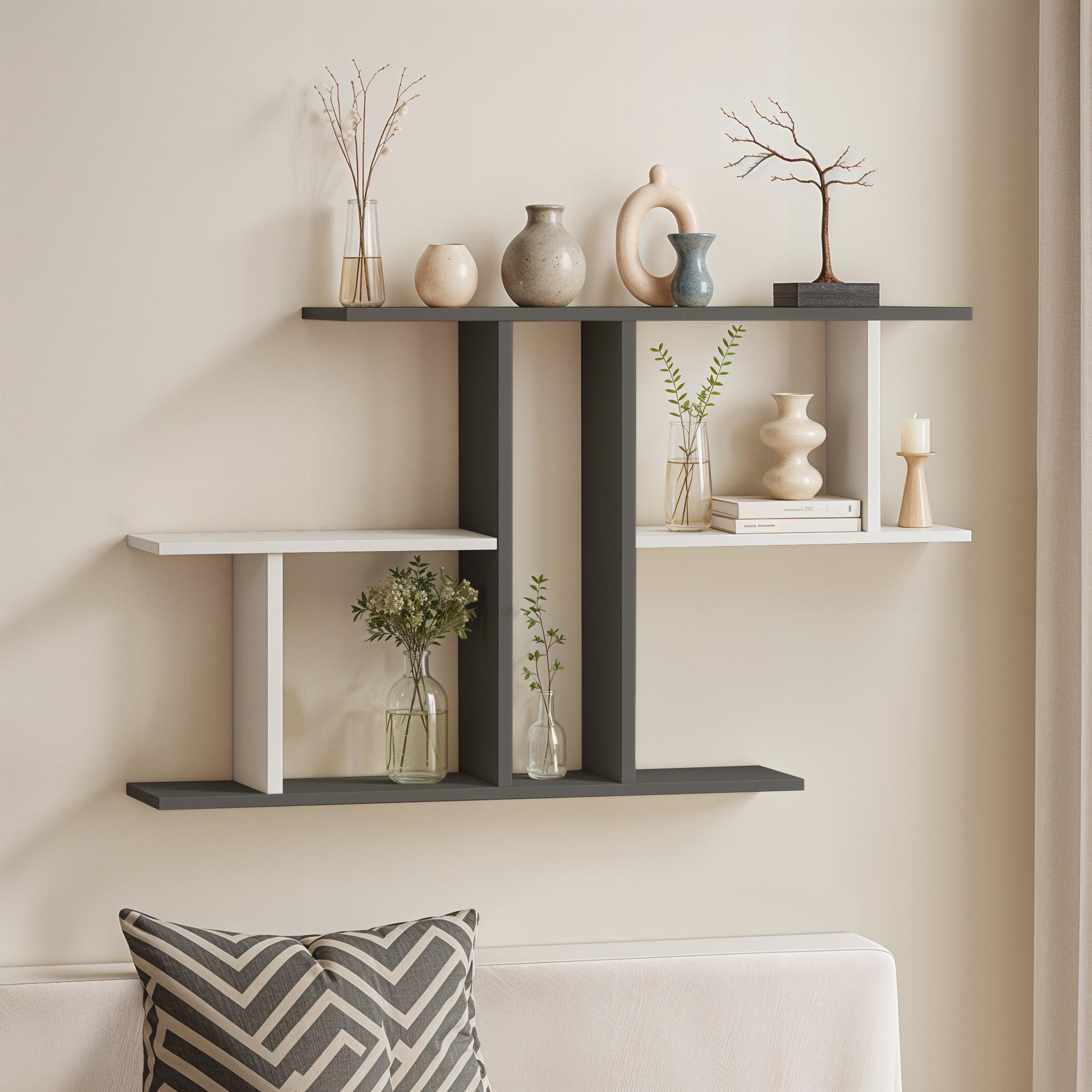 Полка навесная FT-8 1048х180х600 мм Антрацит/Белый