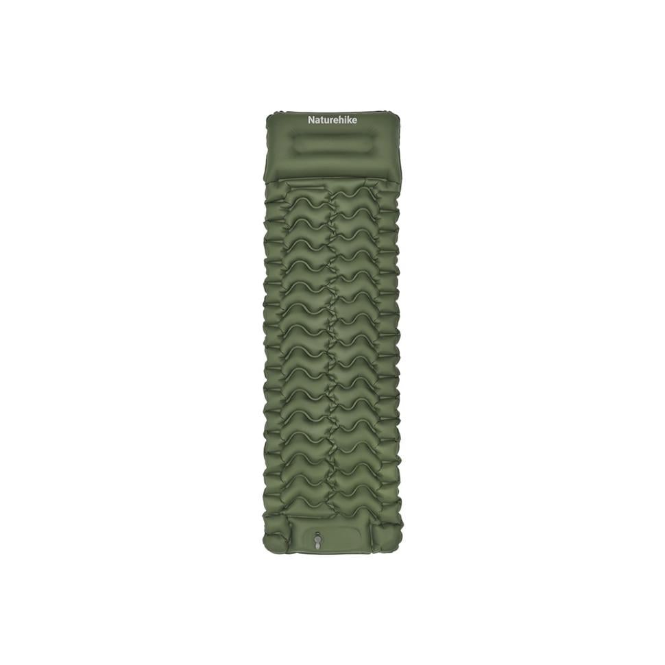 Матрац туристичний надувний Naturehike CNK2550WS019 200х60х6,5 см Зелений із помпою для надування (51406)