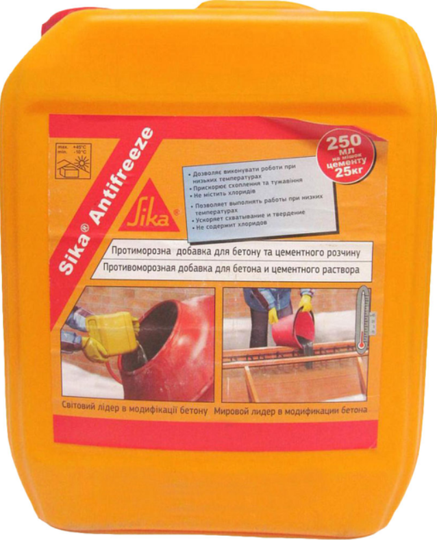 Комплексна добавка пластифікатор для зимового бетонування Sika Antifreeze Arktika 10 кг - фото 1 Комплексна добавка пластифікатор для зимового бетонування Sika Antifreeze Arktika 10 кг - фото 1