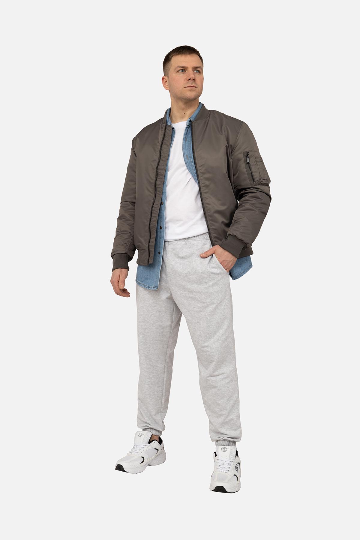 Куртка-бомбер чоловіча р. 48 Сірий (SKT001037191) - фото 2 Куртка-бомбер чоловіча р. 48 Сірий (SKT001037191) - фото 2