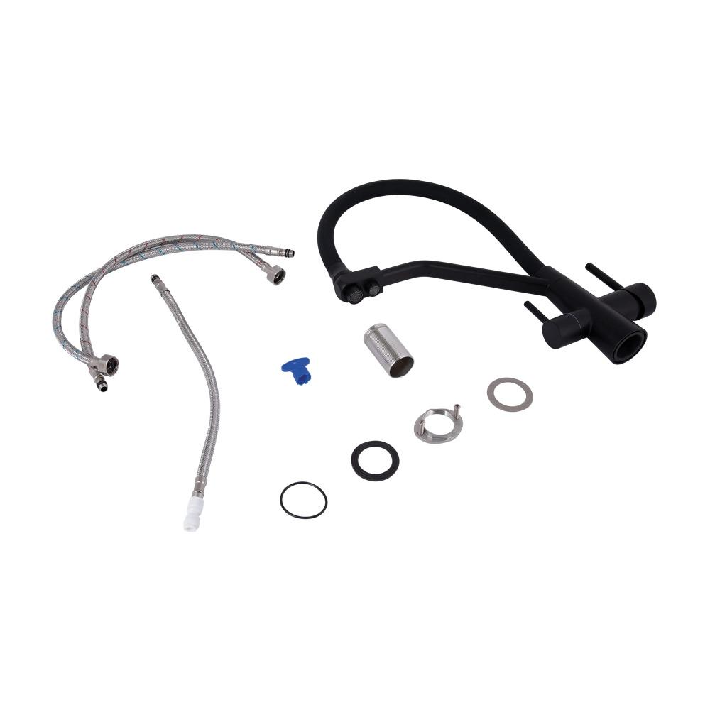 Змішувач для кухні Lidz Aria 020F3 з гнучким виливом і підключенням фільтру Чорний (LDARI020F3BLA39212) - фото 8 Змішувач для кухні Lidz Aria 020F3 з гнучким виливом і підключенням фільтру Чорний (LDARI020F3BLA39212) - фото 8