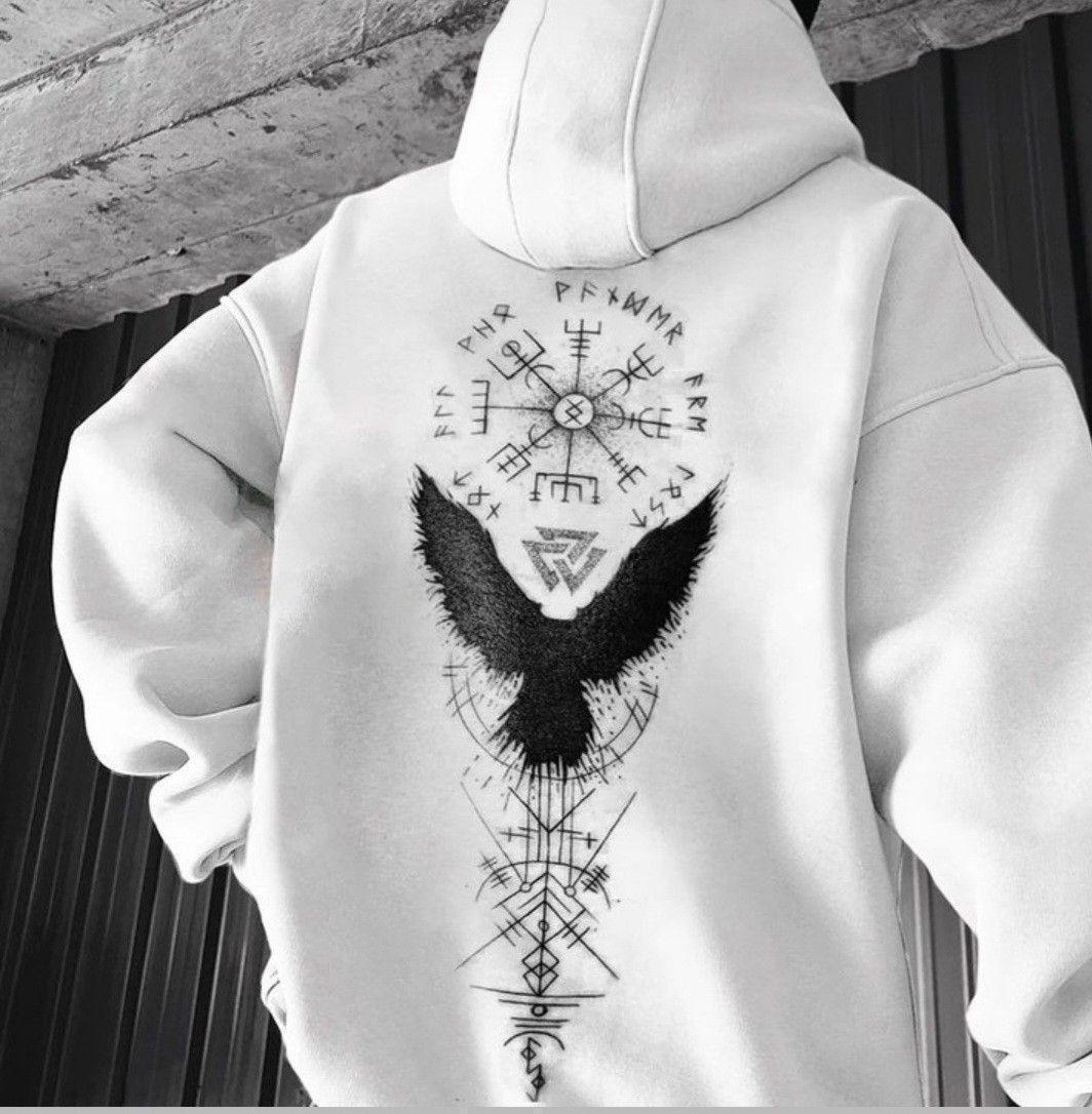 Худи мужское с принтом Pin-000-3008 XXL Белый (2702804661)