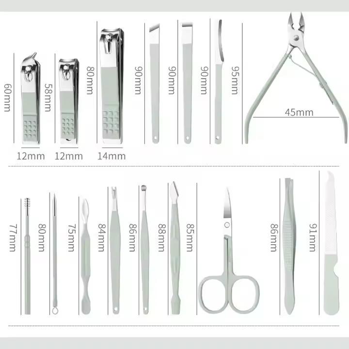 Набір інструментів для манікюру та педикюру універсальний 16 шт. Зелений - фото 5 Набір інструментів для манікюру та педикюру універсальний 16 шт. Зелений - фото 5
