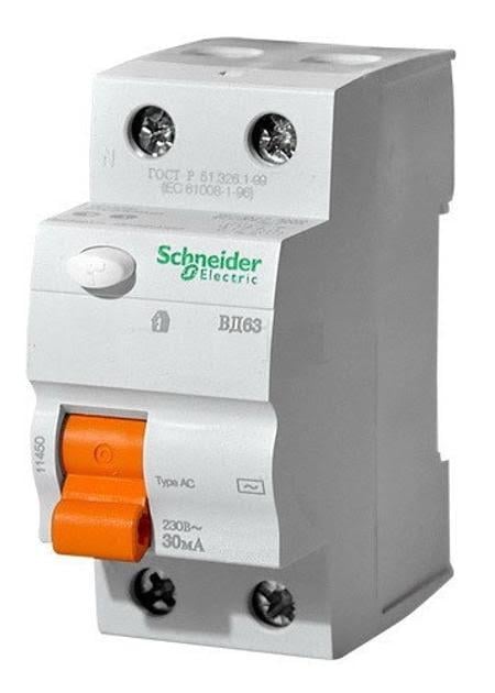 Пристрій захисного відключення Schneider Electric 40А (2198) Пристрій захисного відключення Schneider Electric 40А (2198)