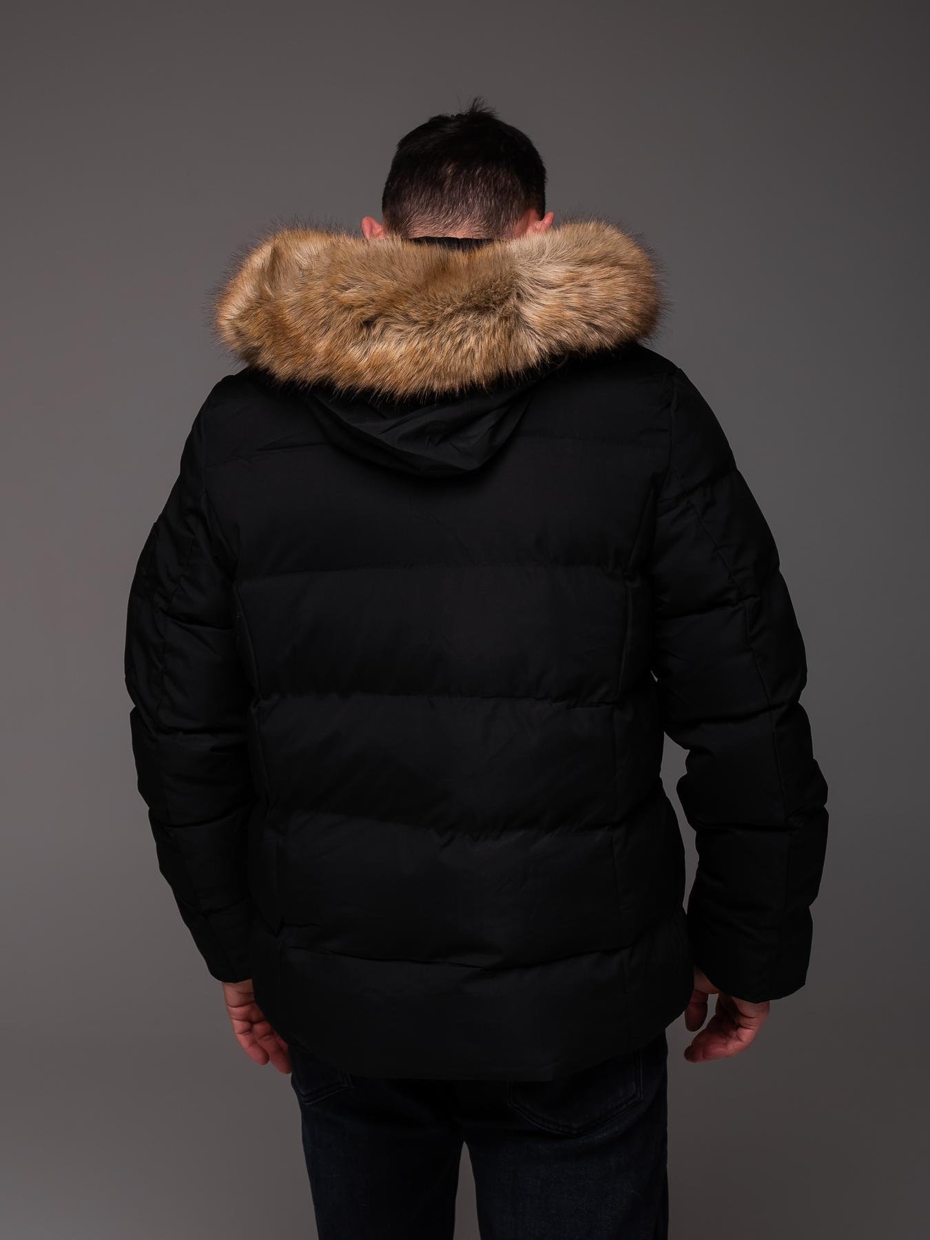 Куртка чоловіча зимова з хутром на капюшоні до -25°С XXL Чорний (2445/3) - фото 7 Куртка чоловіча зимова з хутром на капюшоні до -25°С XXL Чорний (2445/3) - фото 7