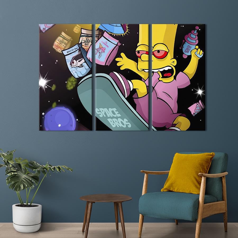 Модульная картина триптих Bart Simpson 156x100 см (686-31) Модульная картина триптих Bart Simpson 156x100 см (686-31)