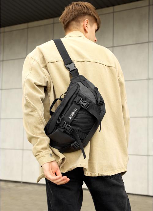 Поясна сумка чоловіча з відділенням для планшета Sambag Чорний (882038721)