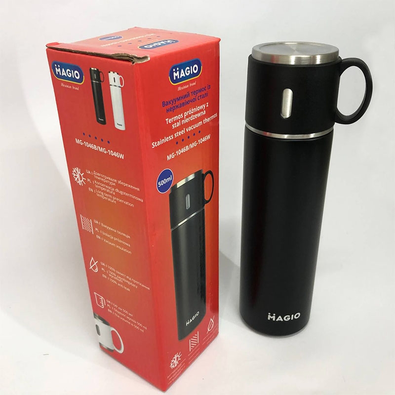 Термос Magio MG-1046B вакуумна ізоляція 500 мл Black (23252010) - фото 10 Термос Magio MG-1046B вакуумна ізоляція 500 мл Black (23252010) - фото 10