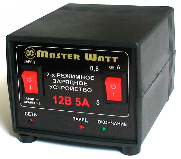 Зарядний пристрій автоматичний MasterWatt MW-AZU12-5A 12V 4,5-100 Ah для авто і мото (26765)