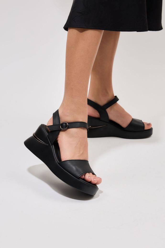 Босоножки женские ALLSY кожаные р. 37 Черный (195357)