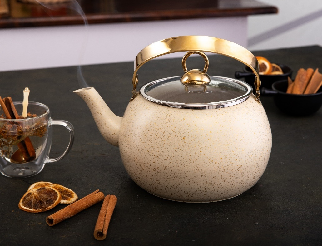 Чайник для плити Evren 4864 індукційний 1 л Кремовий (25815229)