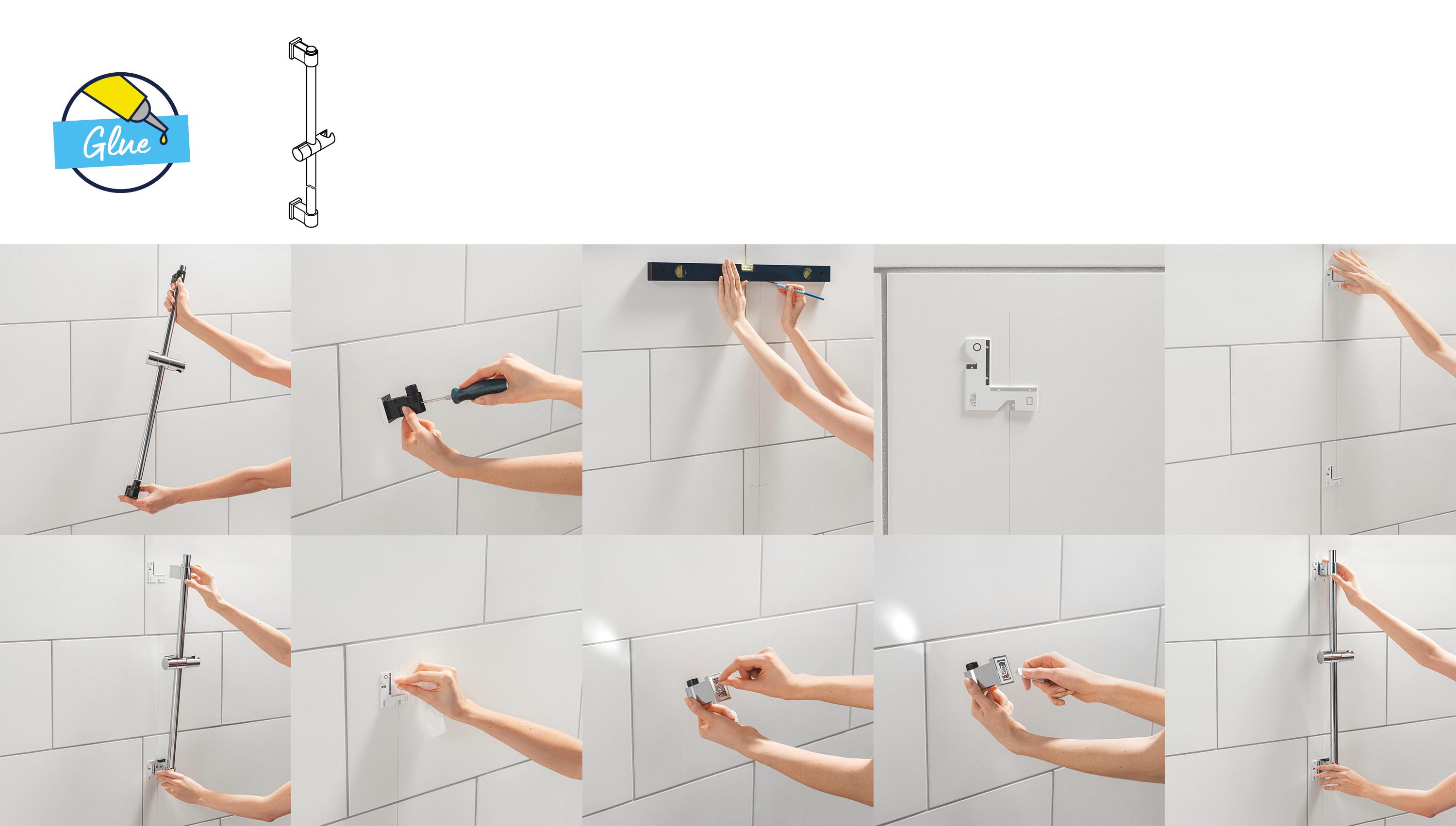 Душевой комплект со штангой Grohe Quickfix Vitalio Comfort 26398001 Хром (229242) - фото 19