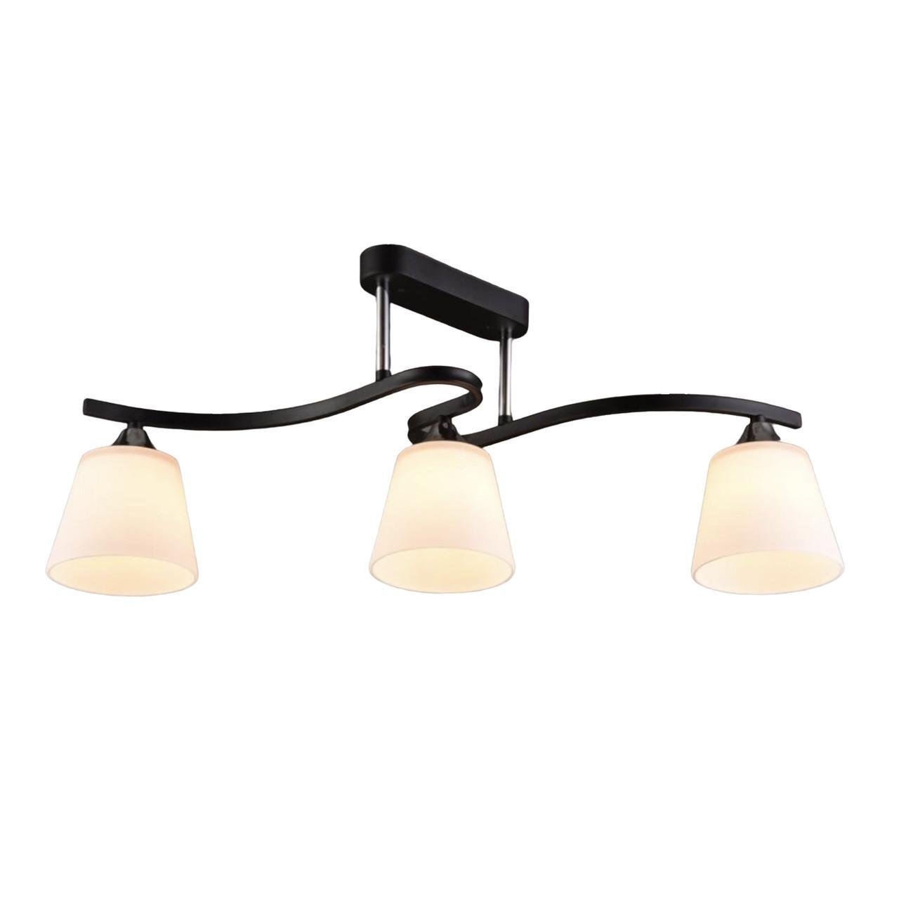 Люстра потолочная на 3 плафона Sirius В N3532/3 BK+CH Черный