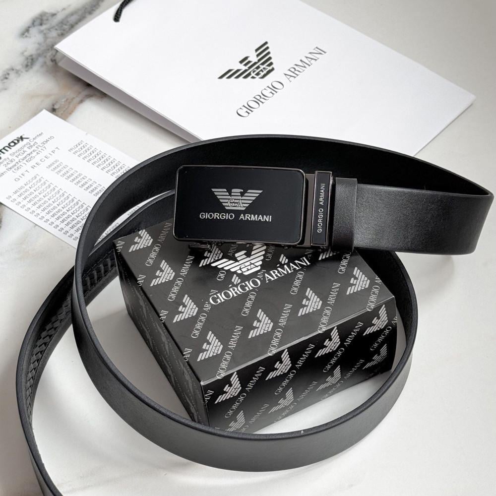 Ремень мужской кожаный с пряжкой автомат Черный (311 PTR)