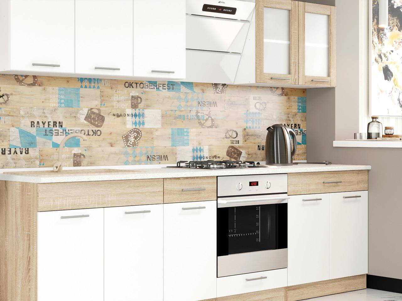 Мебель для кухни Эверест №4 Эко Новая 2,6 м Сонома/Белый (27004.01) Мебель для кухни Эверест №4 Эко Новая 2,6 м Сонома/Белый (27004.01)