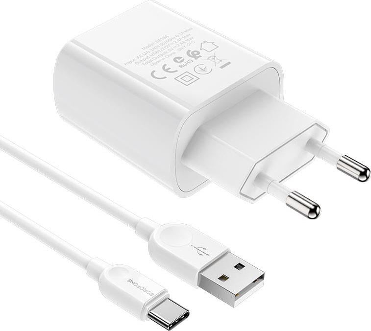 Устройство зарядное Borofone BA58A 2 USB 2,4A кабель Type-C White (36726) - фото 4