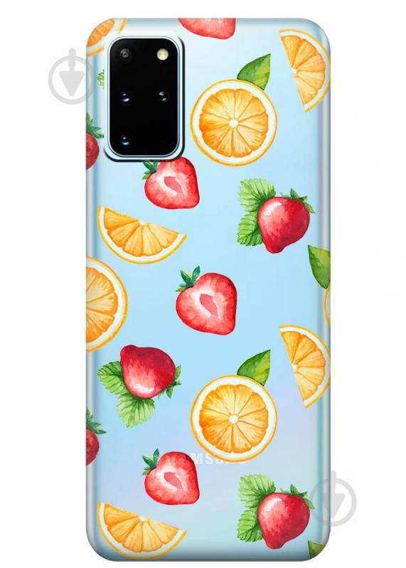 Прозрачный силиконовый чехол iSwag для Samsung Galaxy S20 Plus Фруктовый дизайн (M1110)