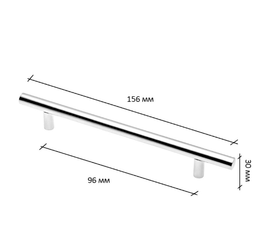 Мебельная ручка рейлинговая металлическая Sigma 96x156 мм Нержавеющая сталь (712224) - фото 4