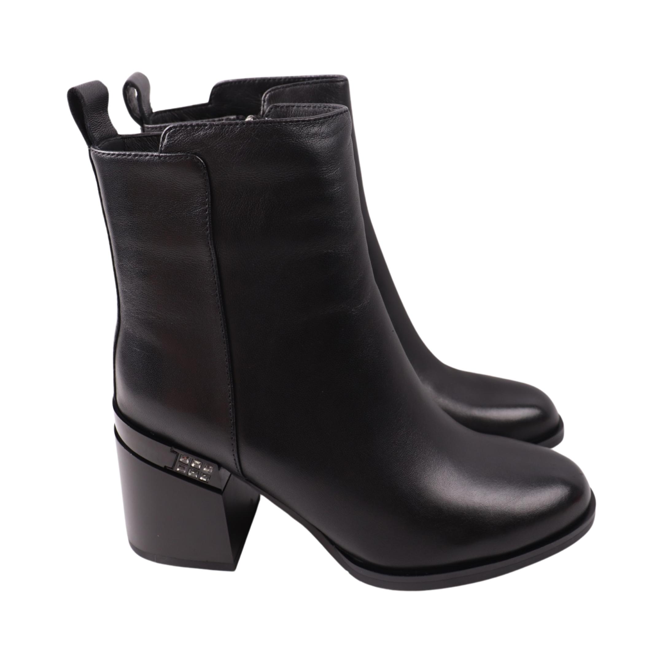 Ботильоны женские Oeego натуральная кожа р. 38 Черный (173-23DH)