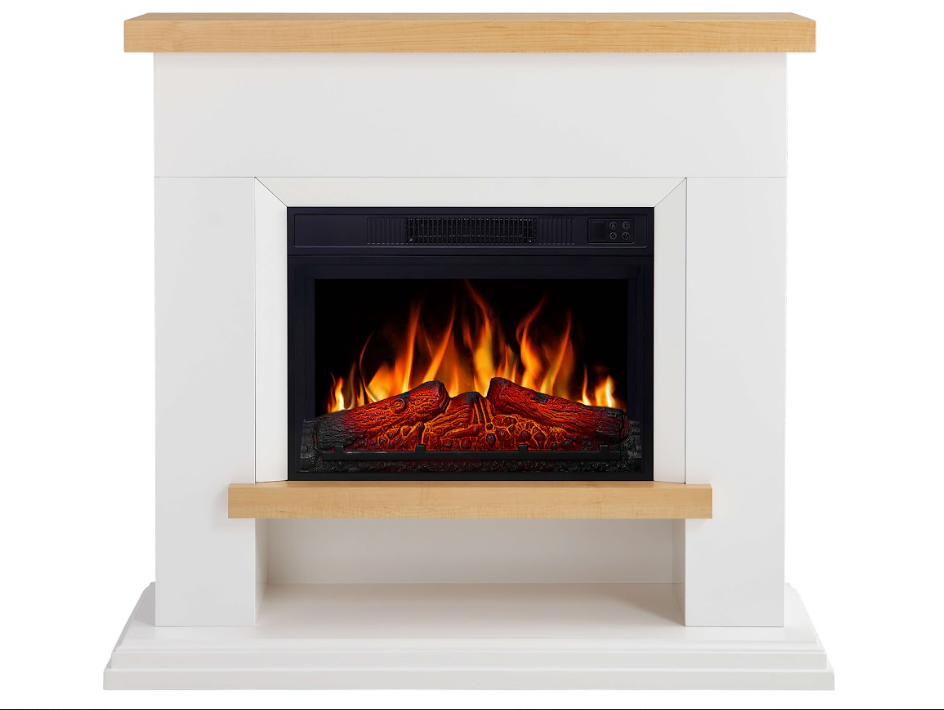 Электрокамин ArtiFlame Woodley AF23BS Белый/Дуб серый
