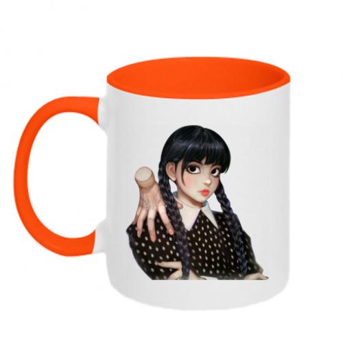 Чашка керамічна двоколірна Венздей та Річ 320 мл Помаранчевий із білим (12582885-36-180579) Чашка керамічна двоколірна Венздей та Річ 320 мл Помаранчевий із білим (12582885-36-180579)