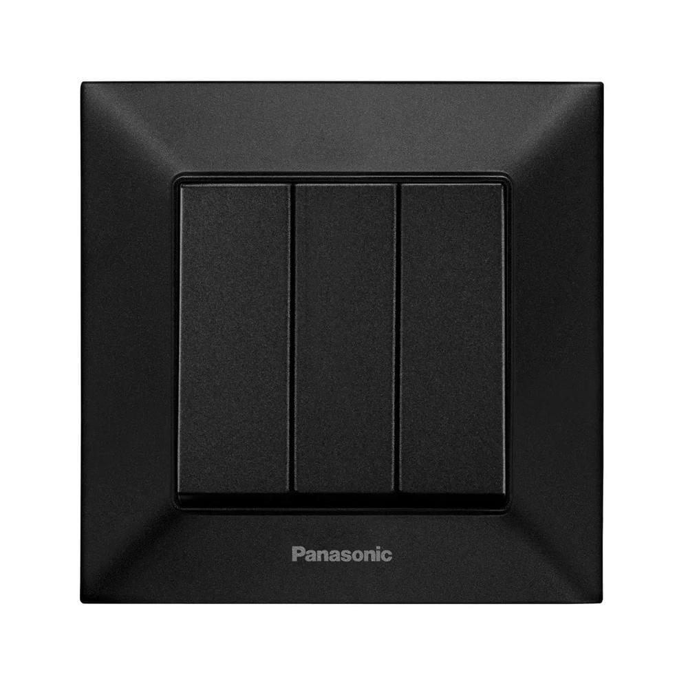 Выключатель 3-клавишный Panasonic Arkedia Slim Черный (23815318)