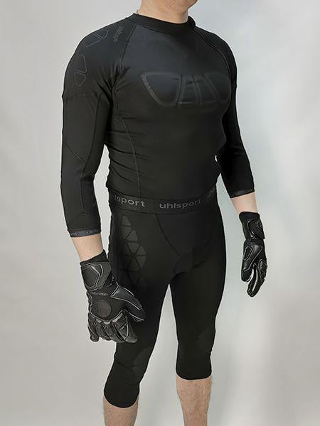 Термокомбінезон компресійний для воротаря Uhlsport Bionikframe 3/4 Bodysuit Black Edition 1005653 02 L Чорний - фото 3