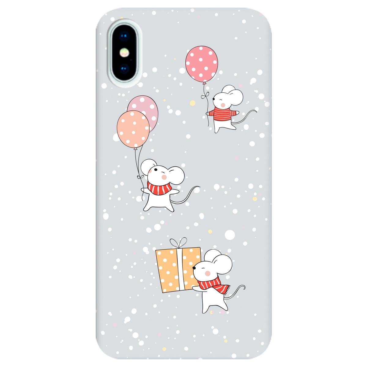 Силиконовый чехол Zorrov для Apple iPhone X - Celebration (10290050153033658)