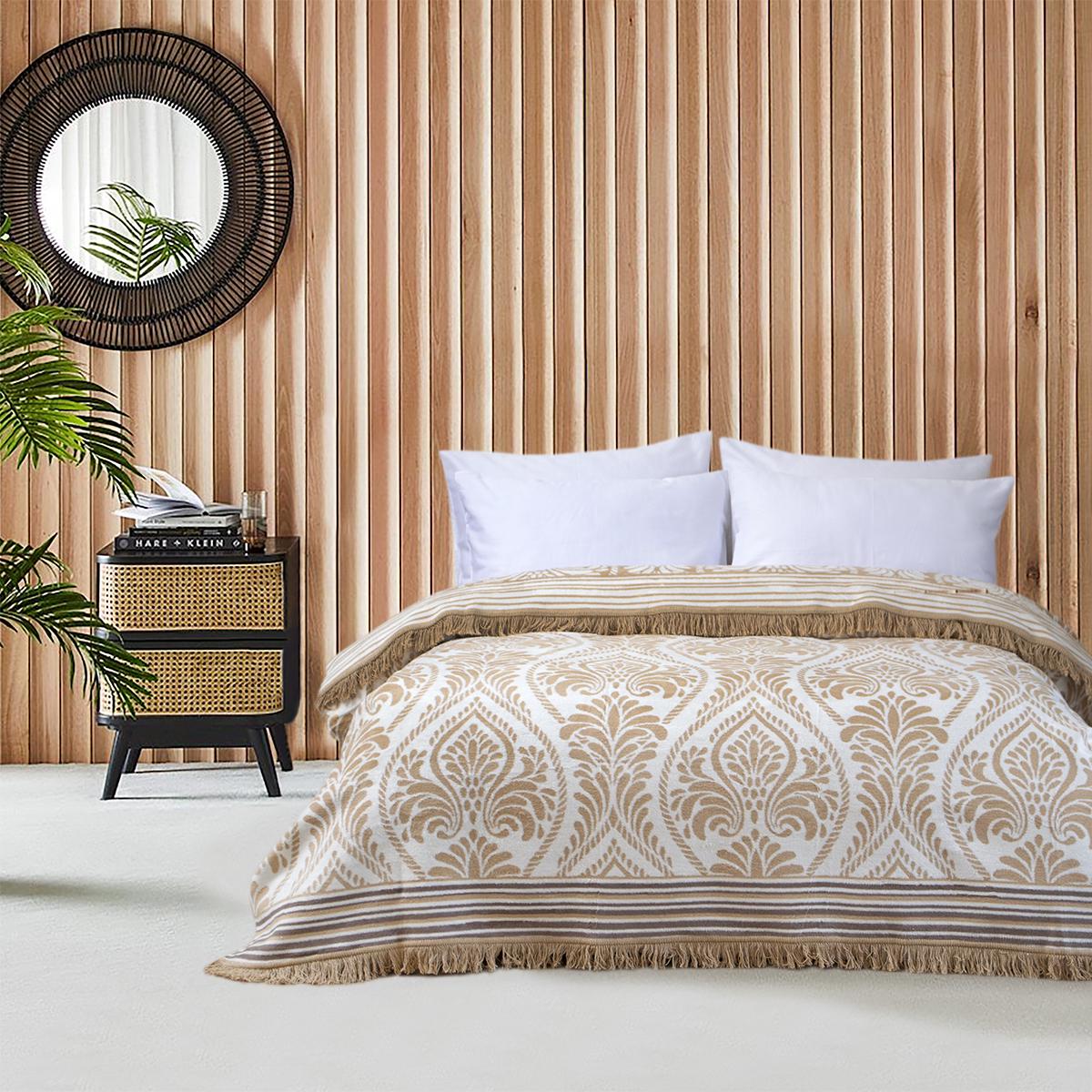 Плед Lotus Home Mark хлопок 200х220 см Kahve