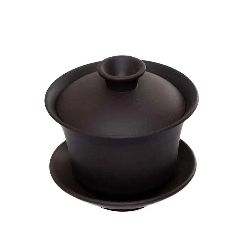 Гайвань для чая пуэр с крышкой/блюдцем исинская глина 160 мл Черный (IC-S-60) - фото 3 Гайвань для чая пуэр с крышкой/блюдцем исинская глина 160 мл Черный (IC-S-60) - фото 3