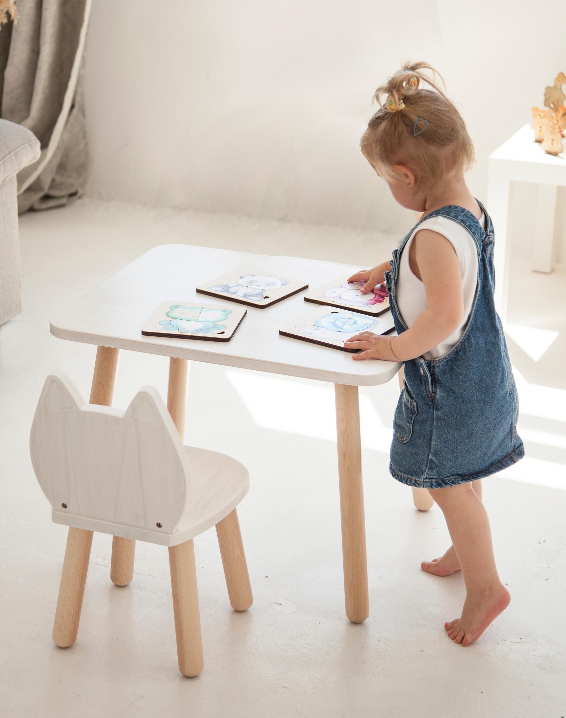 Детский деревянный стульчик Tatoy Котик для детей 2-4 лет Белый - фото 4 Детский деревянный стульчик Tatoy Котик для детей 2-4 лет Белый - фото 4