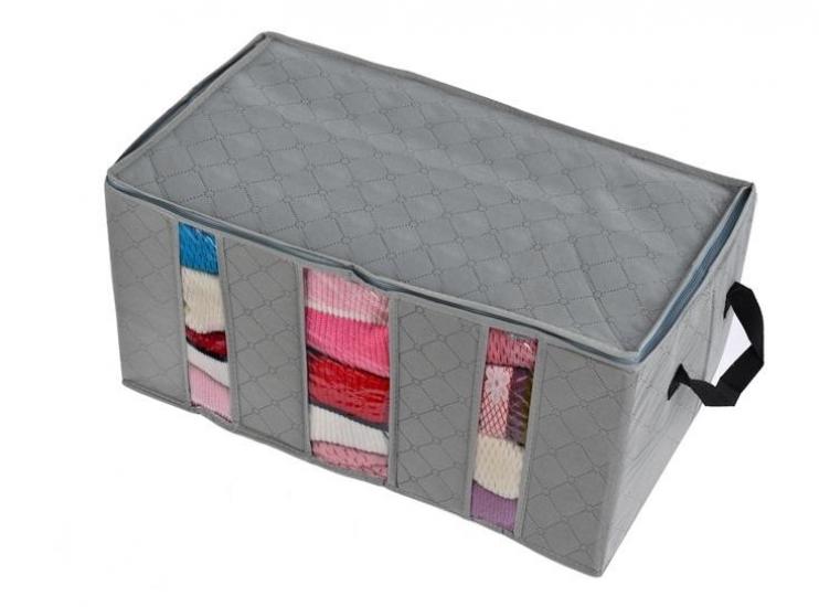 Органайзер для одежды на три секции бамбук 60x35x30 см Grey (103415) - фото 3 Органайзер для одежды на три секции бамбук 60x35x30 см Grey (103415) - фото 3