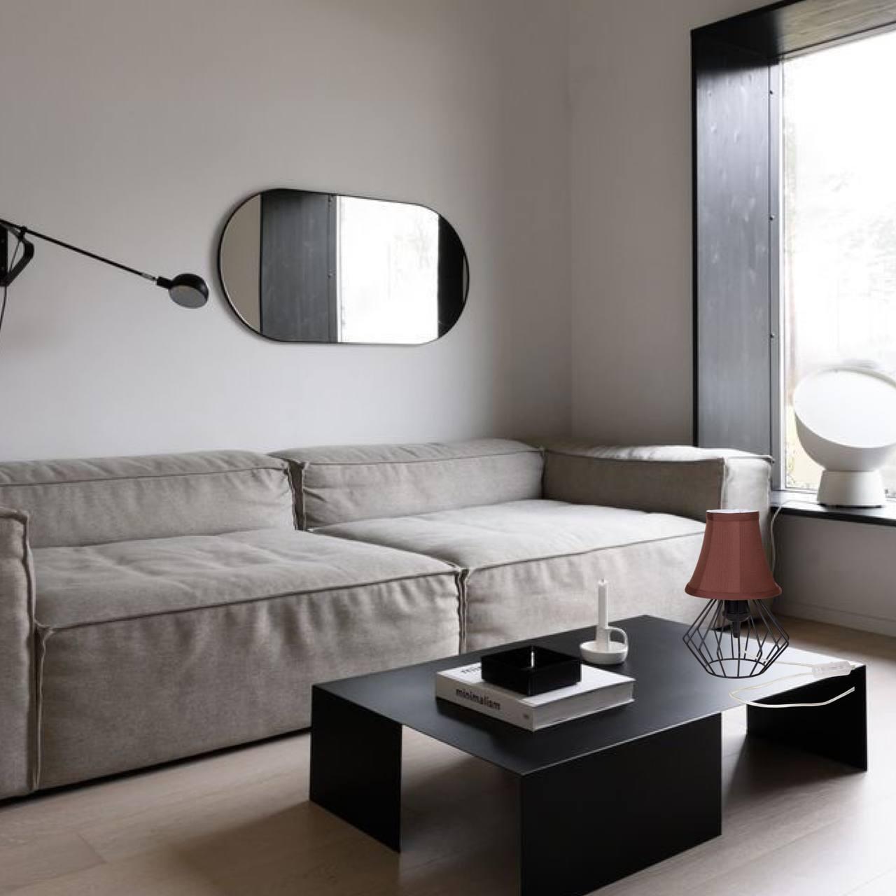 Лампа/нічник настільна з абажуром Коричневий (56-T108F01 BK+BR) - фото 2