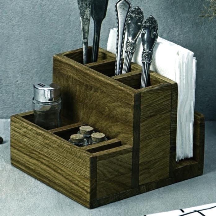 Подставка для столовых приборов из дерева Грейзи Мускат (Псп-005707)