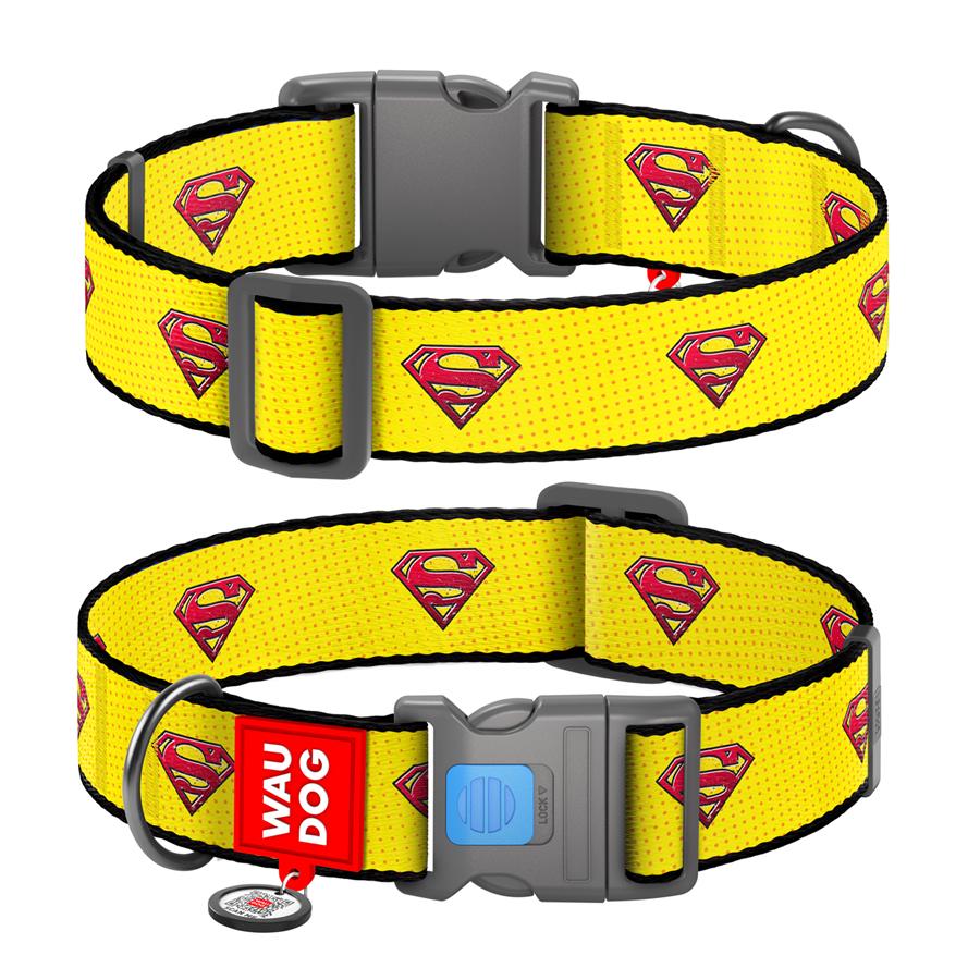 Ошейник для собак с QR-паспортом Waudog Nylon Супермен 2 пластиковый фастекс XXL 35 мм 46-70 см Yellow (284-2014) Ошейник для собак с QR-паспортом Waudog Nylon Супермен 2 пластиковый фастекс XXL 35 мм 46-70 см Yellow (284-2014)