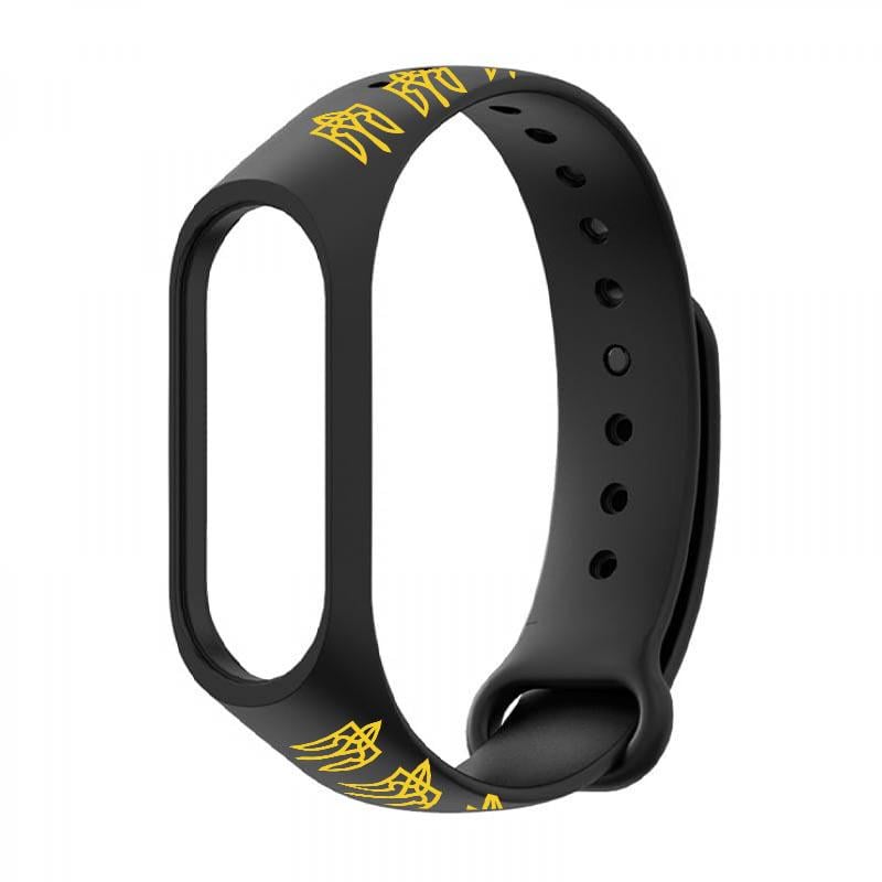 Силиконовый ремешок для Xiaomi Mi Band 7/6/5 с дизайнерским принтом "Тризуб" (9659358) - фото 3