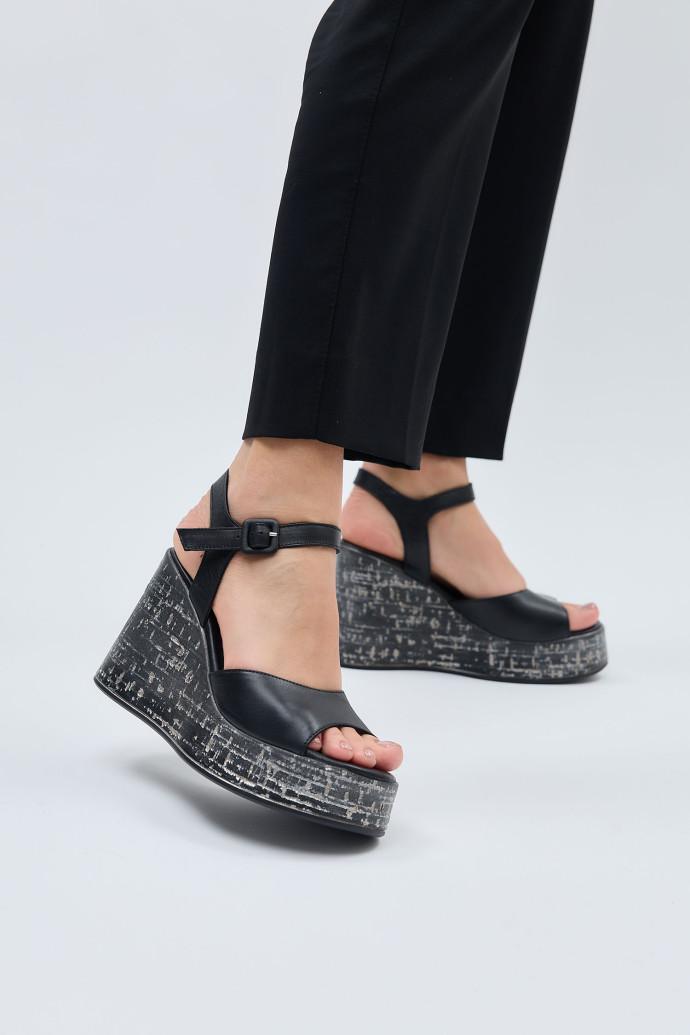 Босоніжки жіночі Fabio Monelli шкіряні р. 41 Чорний (199094) - фото 3