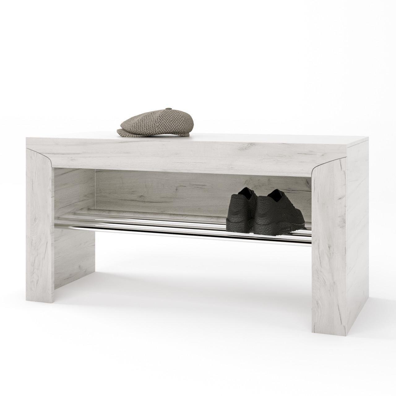 Тумба для обуви Еверест Либерти 90х38х46 Дуб крафт белый (DTM-2205)