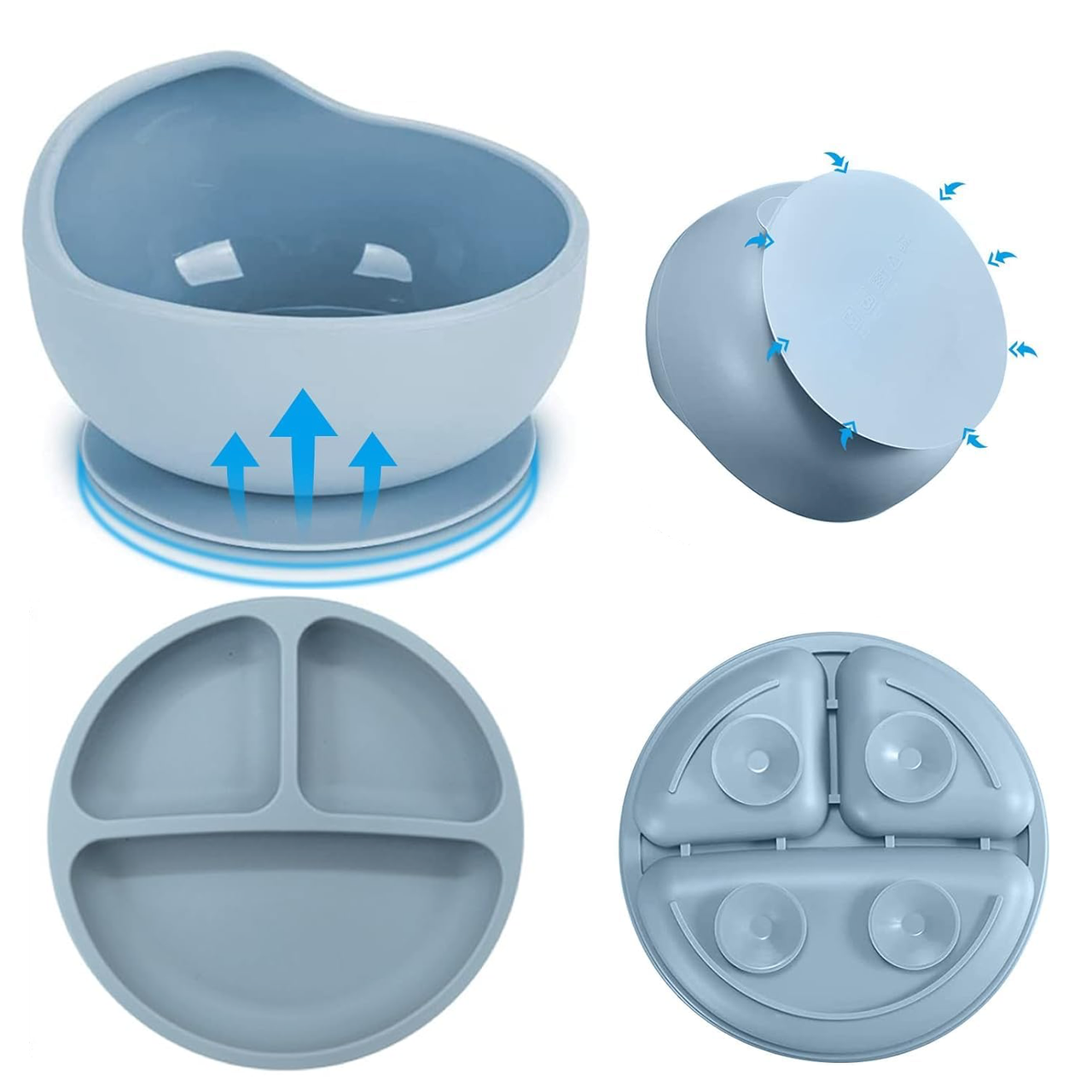 Набор силиконовый для кормления детей 9 пр. Зеленый - фото 4