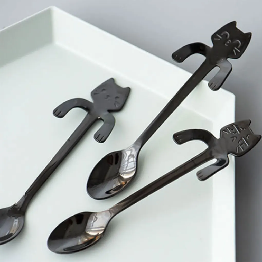 Чайная ложка с держателем на чашку в виде кота Черный (13949178) - фото 4 Чайная ложка с держателем на чашку в виде кота Черный (13949178) - фото 4