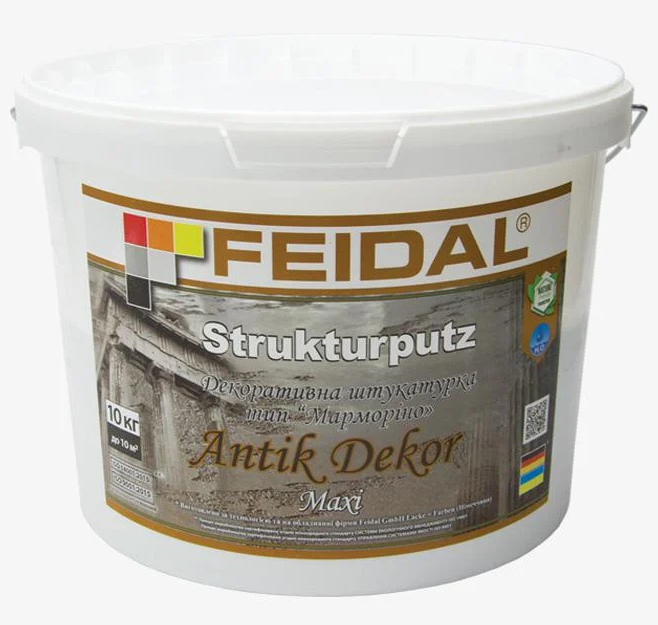 Декоративная штукатурка акриловая Feidal Strukturputz Antik Dekor maxi 10 кг Белый