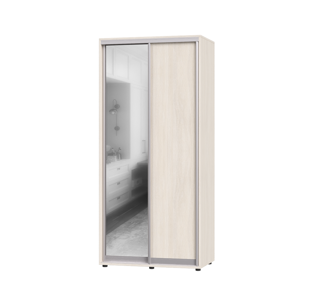 Шкаф-купе двухдверный Эверест ШК-01 100х45х220 см Дуб Молочный (06627)