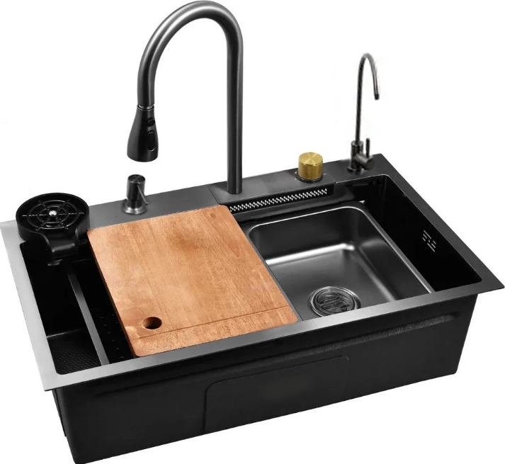 Мойка кухонная Handmade 6846 водопад Nano decor (2399132532)