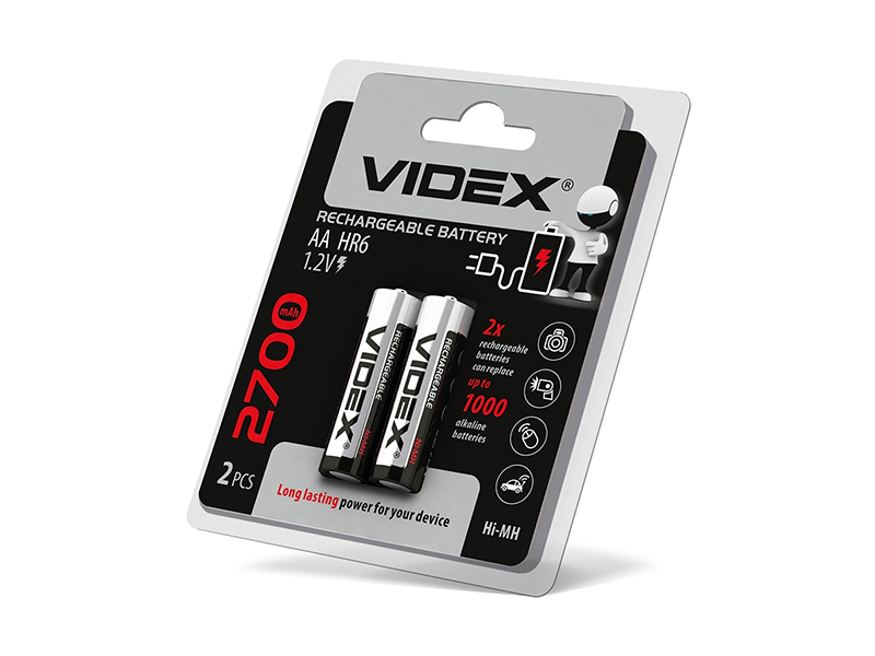 Акумулятор Videx HR6/AA 2700 mAh Double Blister 2 шт. (4827)