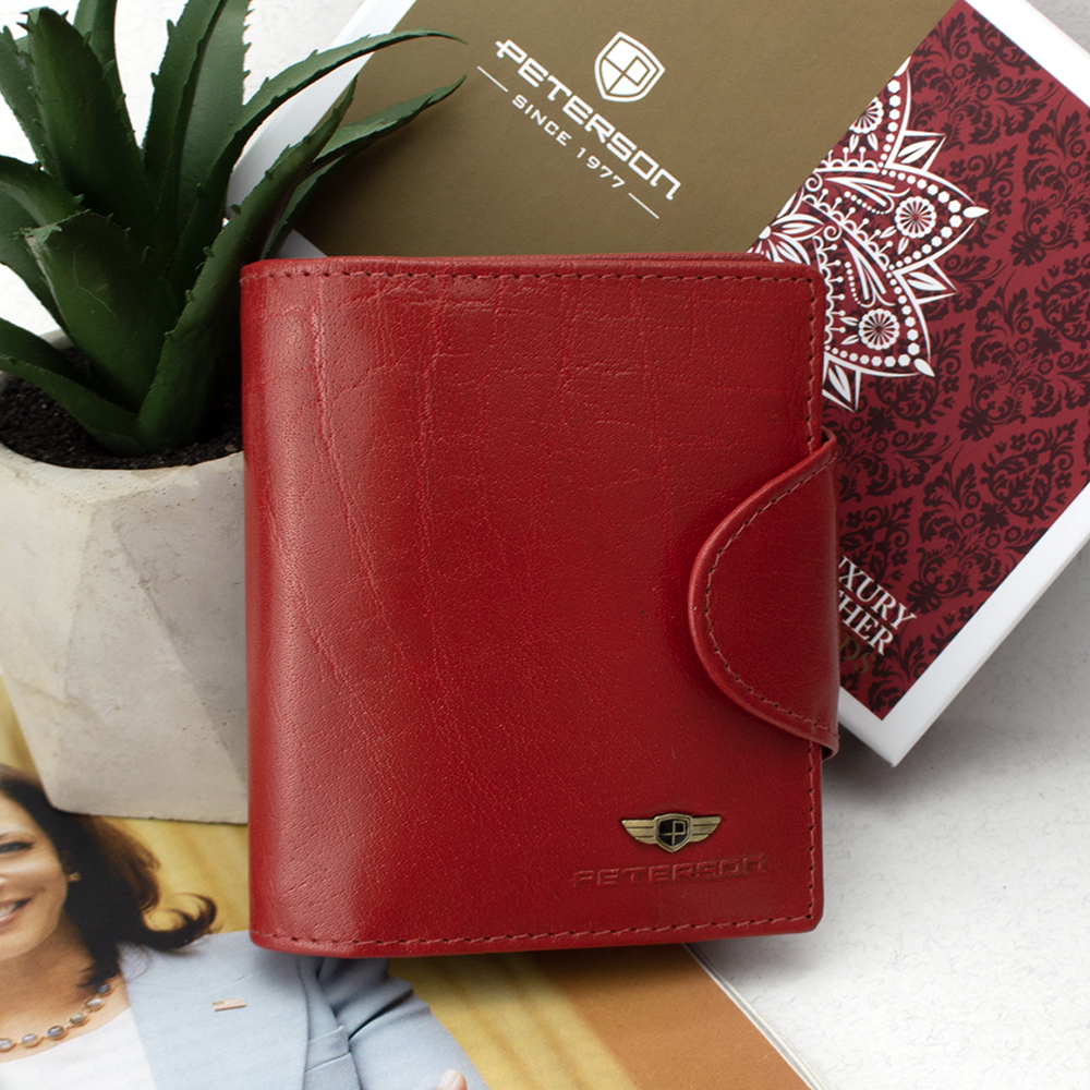 Кошелек женский кожаный Peterson PTN 2517-BO на застежке Красный (1858985122)