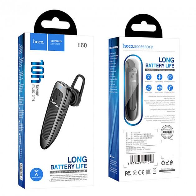 Гарнитура Hoco E60 Brightness business BT5.0 Bluetooth чорний - фото 5