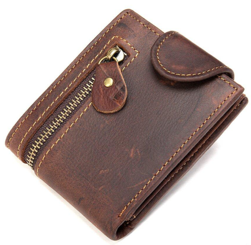 Кошелек мужской из кожи вместительный Коричневый (ККА5)