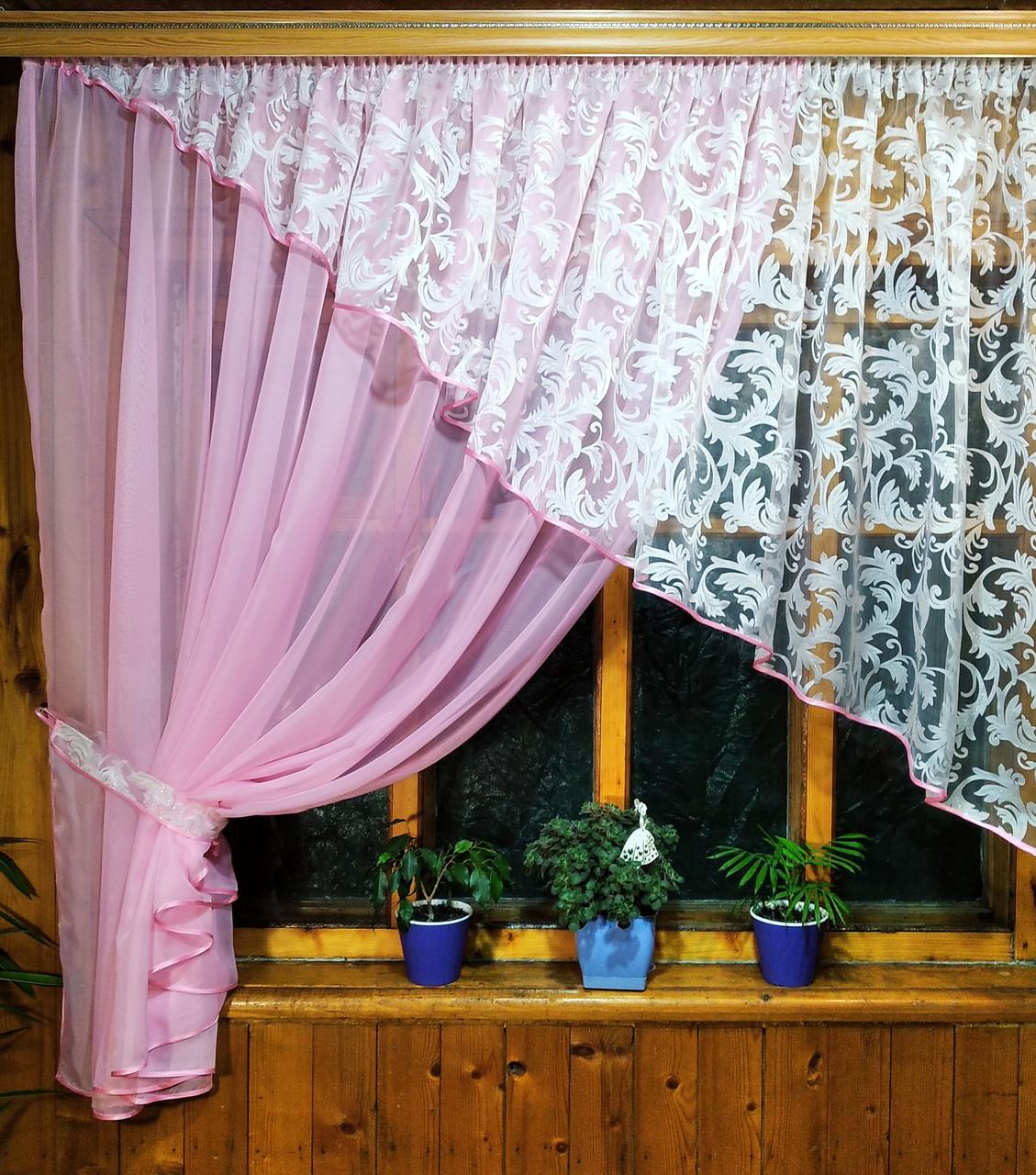 Шторы Анжелика вензель левая Розовый (1173408119) - фото 2 Шторы Анжелика вензель левая Розовый (1173408119) - фото 2