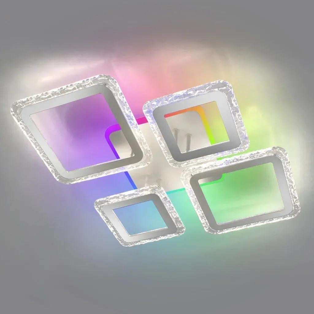 Люстра светодиодная ESLLSE OVAL ICE RGB 75W 5S/APP/725x500x93/220V/IP20 White/Clear (27712816)